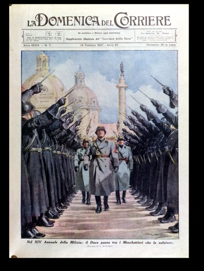 Benito Mussolini Reviewing the Militia by Achille Beltrame